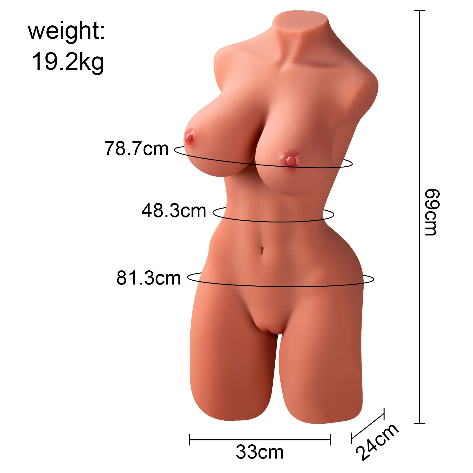 42.3 LB Female Torso Doll with Intense Suction Sensation - Image 13