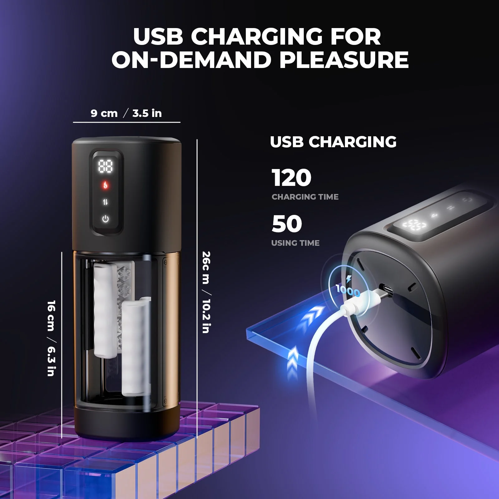 Automatic Male Masturbator with 6 Rubbing Intensities & 2 Heating Levels - Image 3