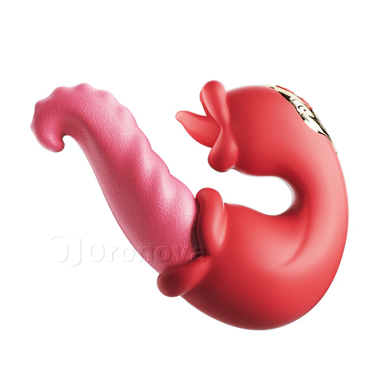 Twin Rose Thrusting G Spot Vibrator - Tongue Teasing & Vibrating - Image 10