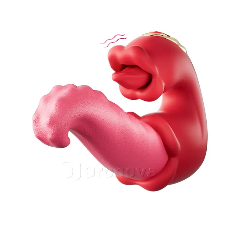Twin Rose Thrusting G Spot Vibrator - Tongue Teasing & Vibrating - Image 3