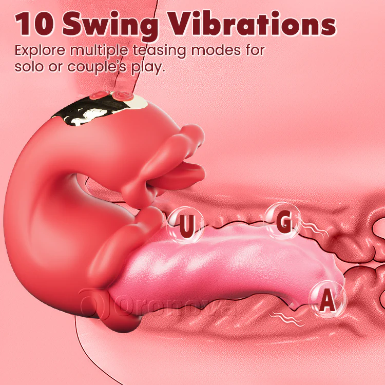 Twin Rose Thrusting G Spot Vibrator - Tongue Teasing & Vibrating - Image 6