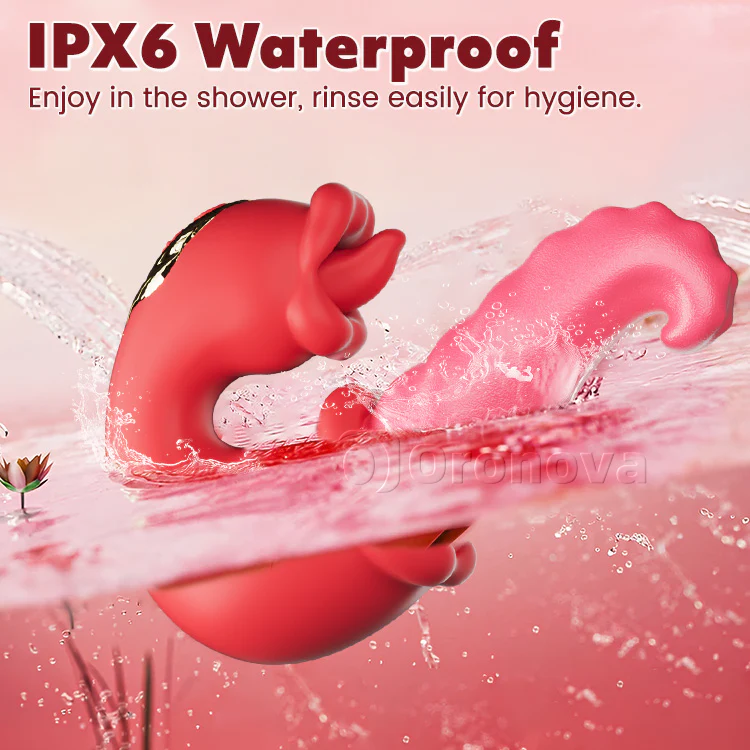 Twin Rose Thrusting G Spot Vibrator - Tongue Teasing & Vibrating - Image 7