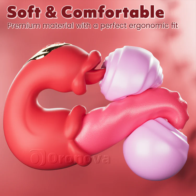 Twin Rose Thrusting G Spot Vibrator - Tongue Teasing & Vibrating - Image 9