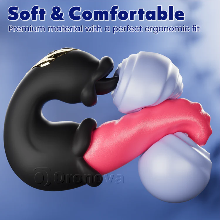 Dual Rose Vibrator with Thrusting Shaft and Licking Tongue - Image 8