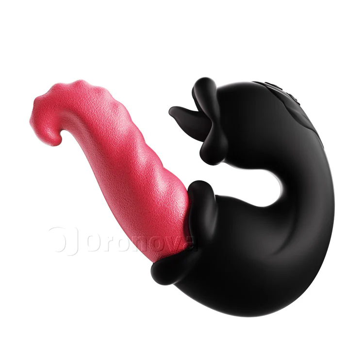 Dual Rose Vibrator with Thrusting Shaft and Licking Tongue - Image 9