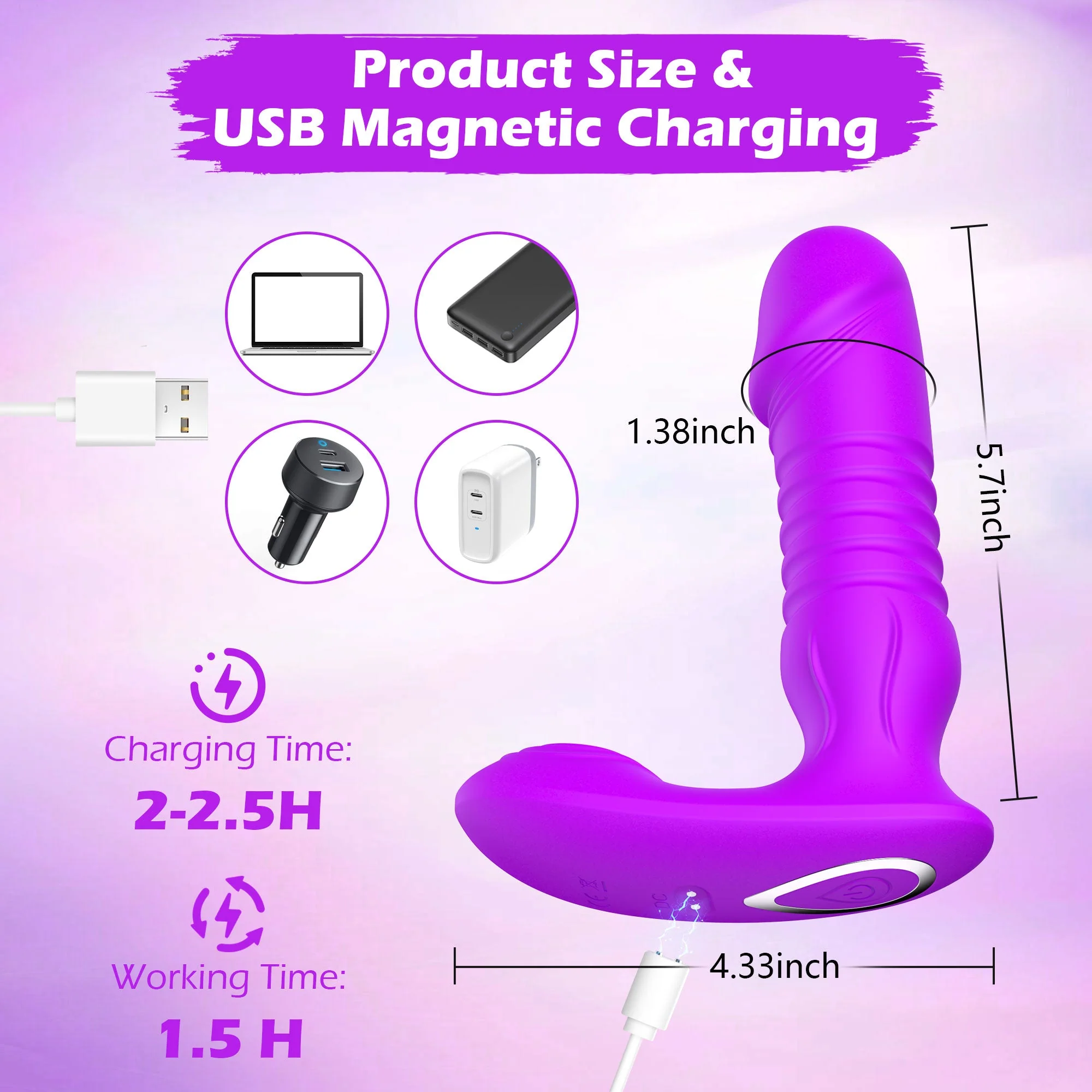 Dynamic G-Spot Vibrating Dildo with Powerful Thrusting Action - Image 7