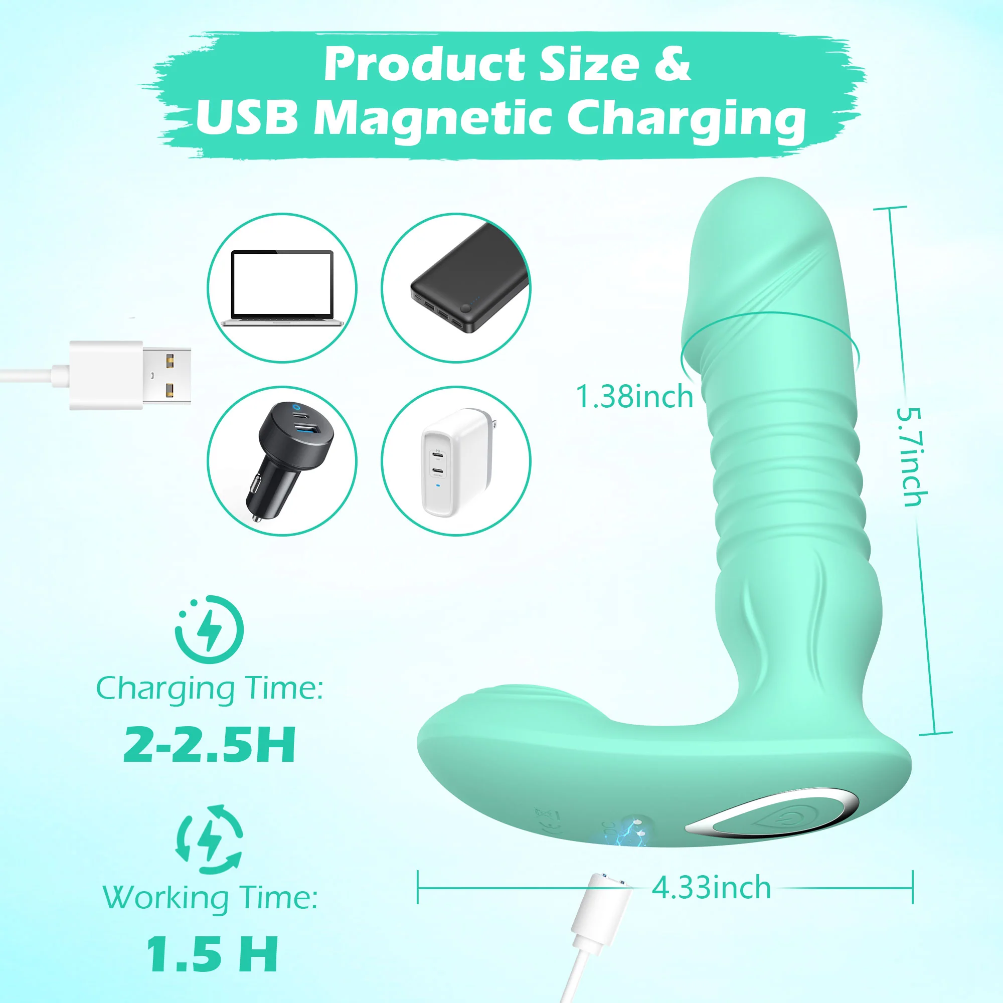 Dildo G Spot Vibrator - Thrusting & Vibrating - Image 7