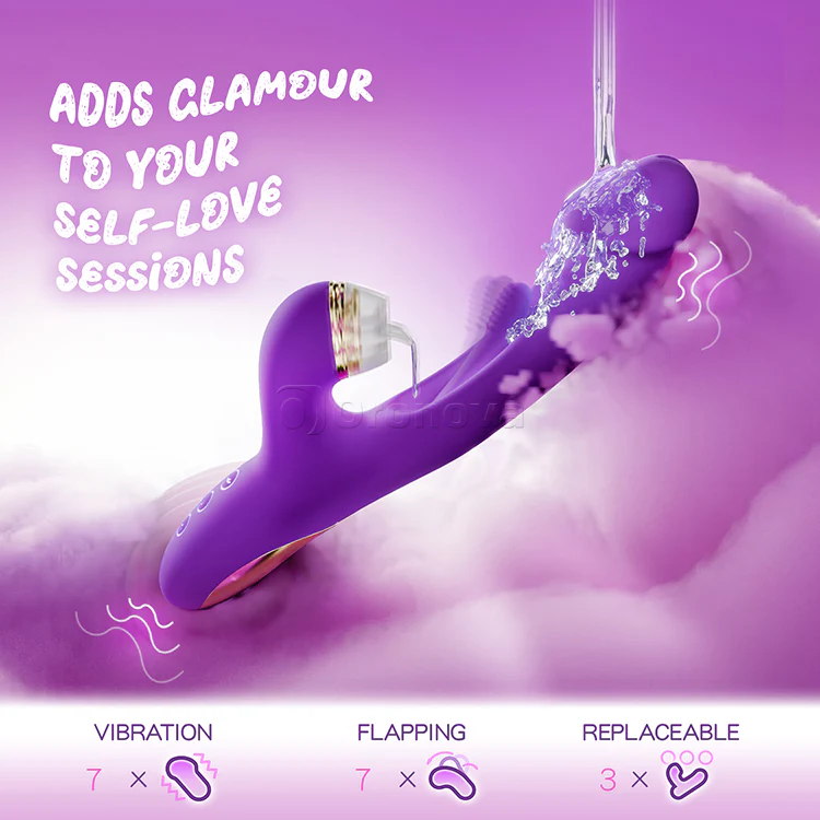 Flapping G-Spot Vibrator with Silicone Sleeves for Tapping, Tickling & Licking - Image 3