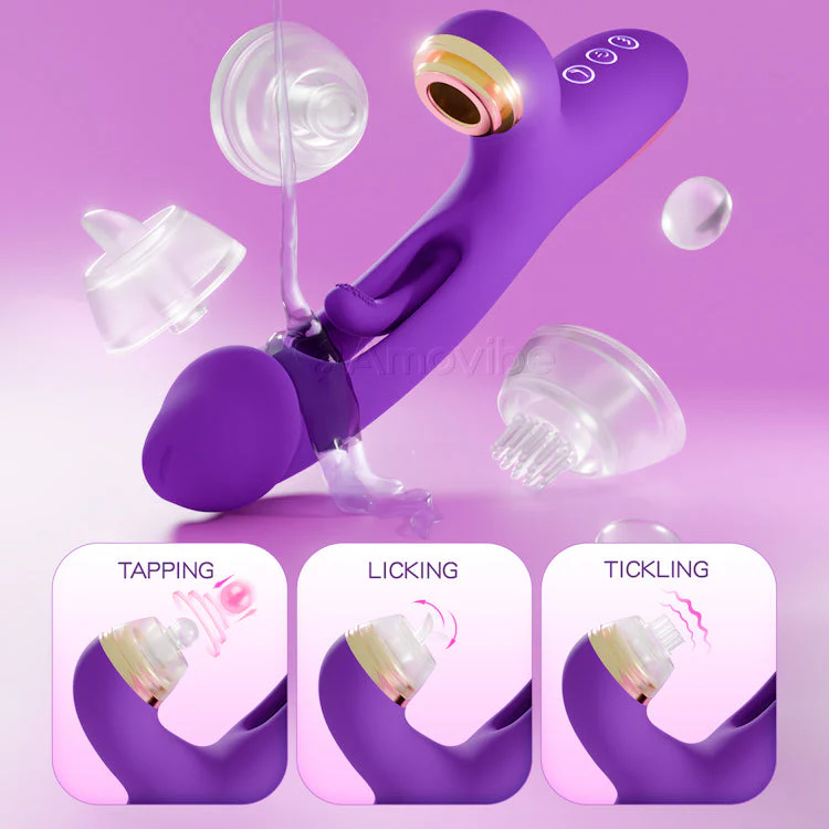 Flapping G-Spot Vibrator with Silicone Sleeves for Tapping, Tickling & Licking - Image 8