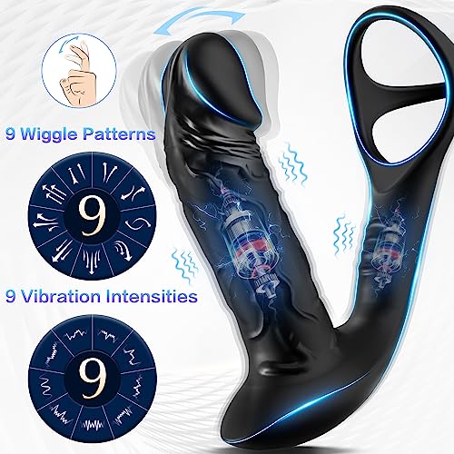 Wiggling Anal Dildo Massager - Vibration & Cock Ring - Image 8