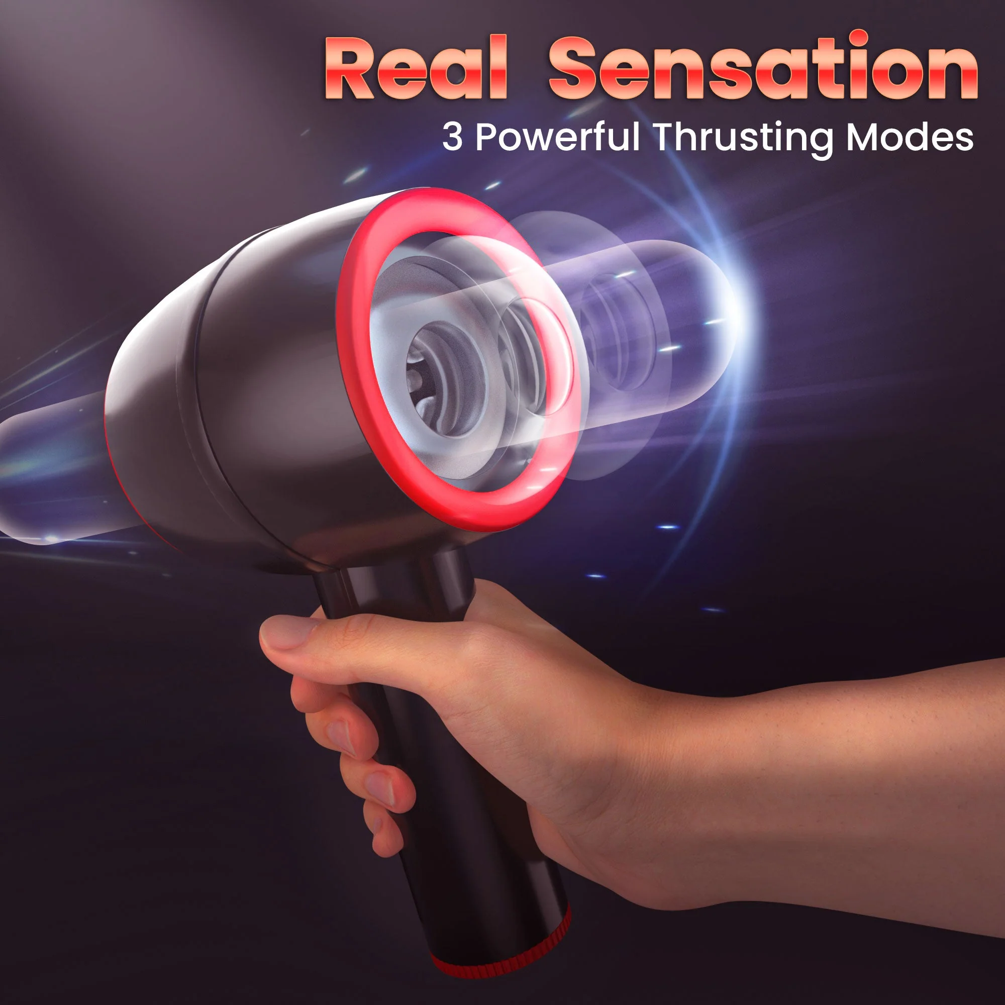 Auto Thrusting Male Masturbator - Vibrating & Handled - Image 5