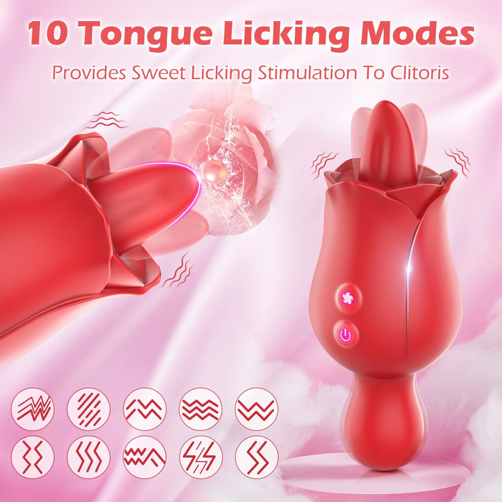 Rose Tongue Licking Vibrator - 10 Vibrations - Image 4