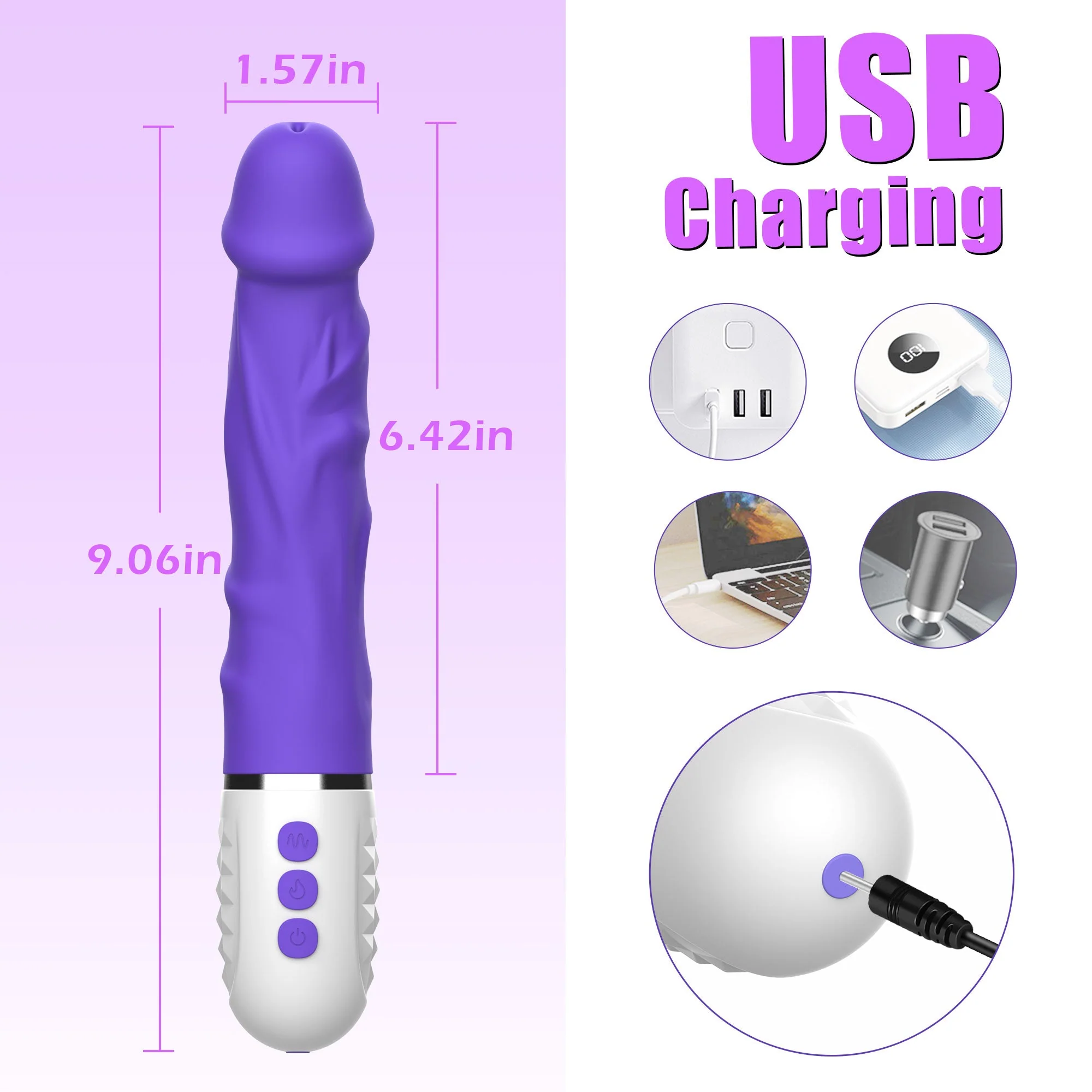 Realistic Dildo - Heating & Vibrating - Image 4
